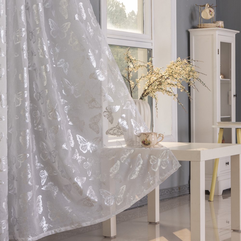 Sheer Curtain Butterfly fabric texture view 2