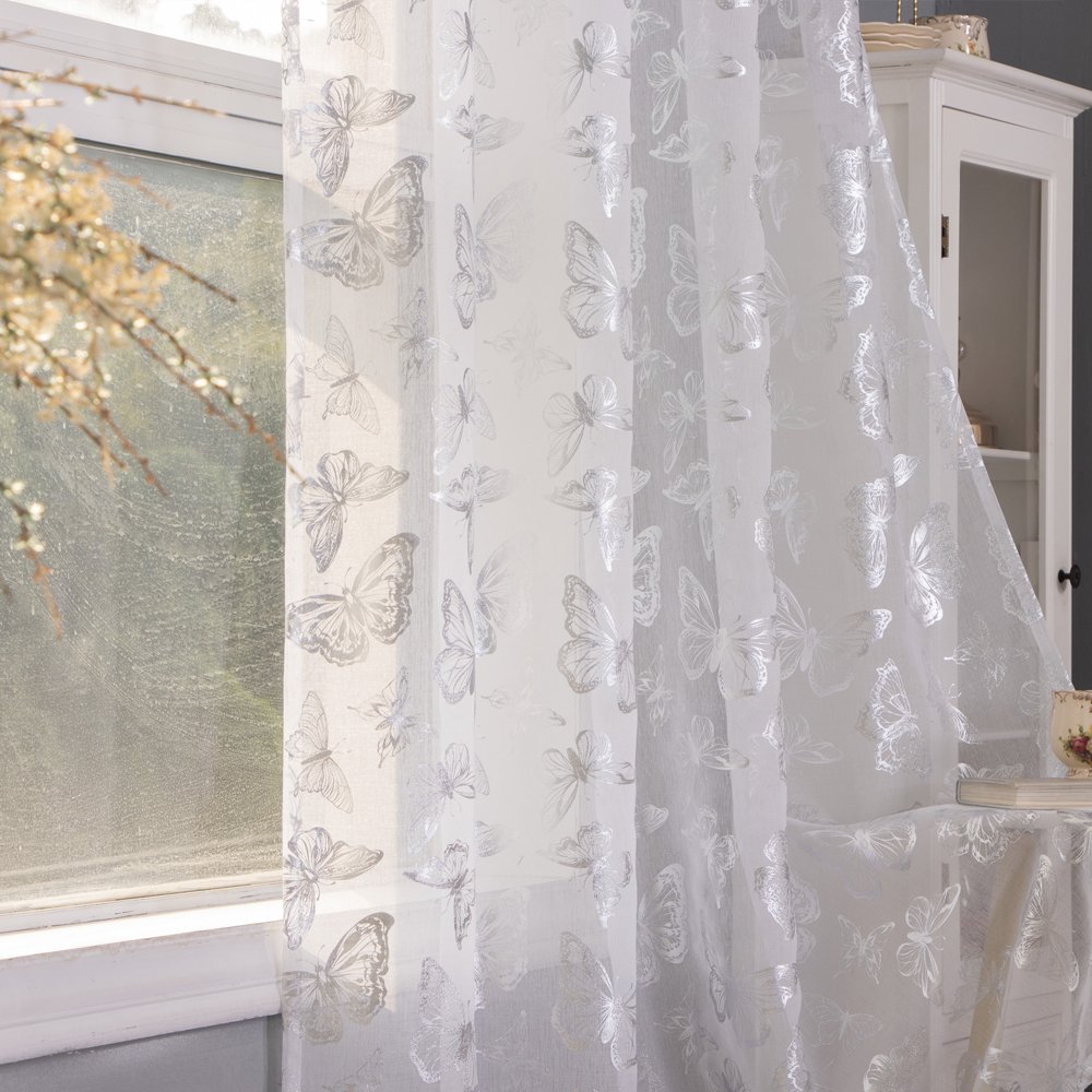 Sheer Curtain Butterfly fabric texture view 3
