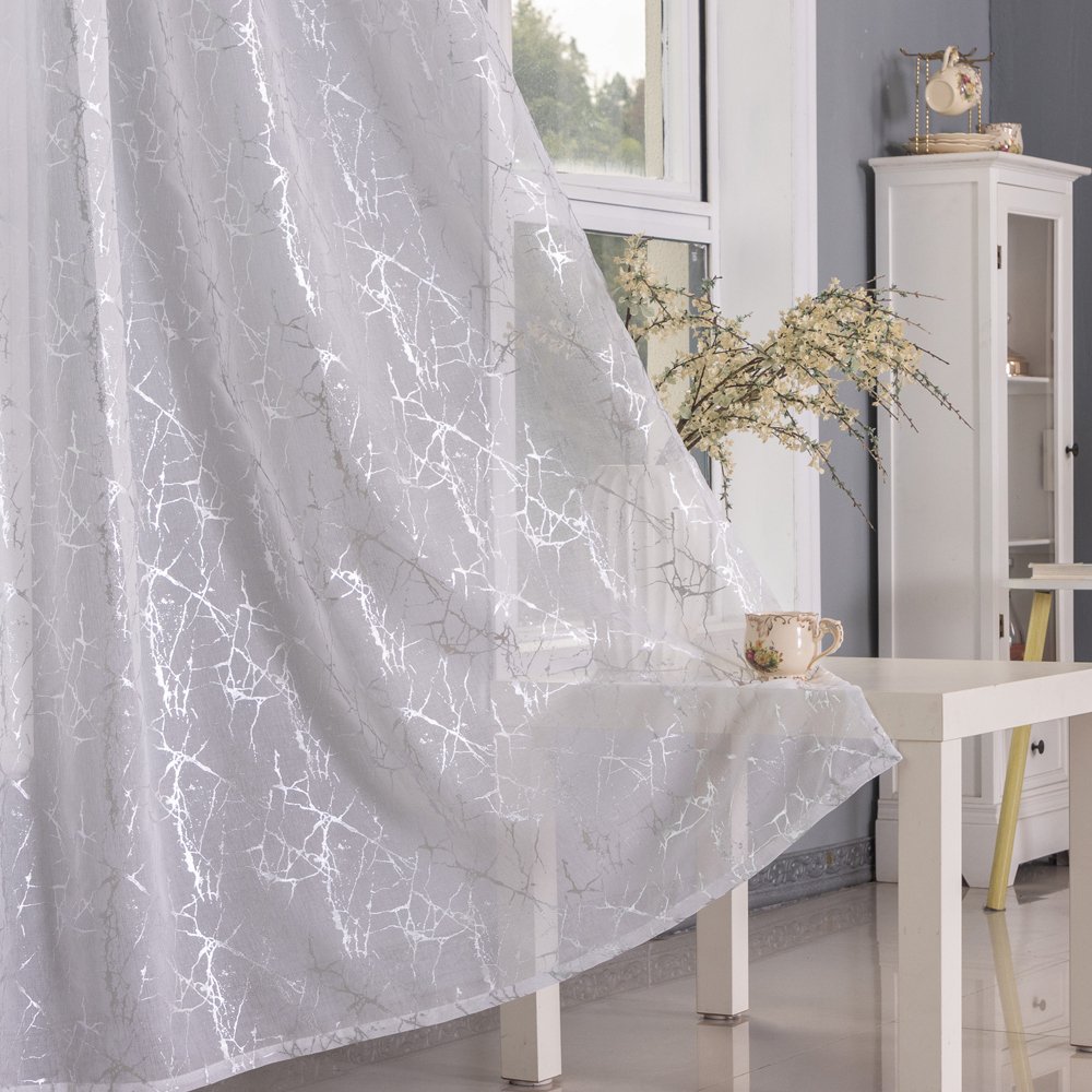 Sheer Curtain Fine Crackle fabric texture view 2