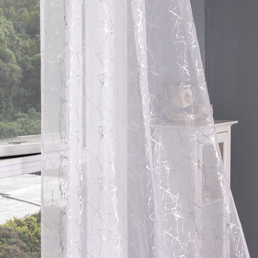 Sheer Curtain Fine Crackle fabric texture view 3