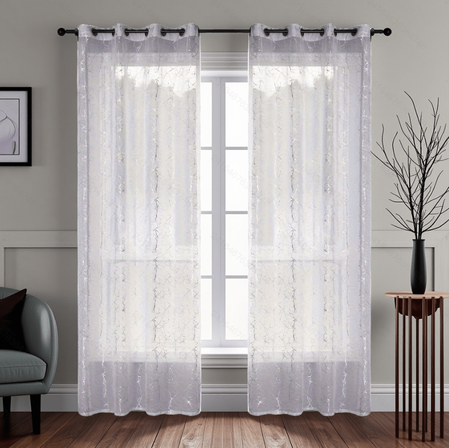 Ready Made curtain fabric supplier in China - Sheer Curtain Fine Crackle