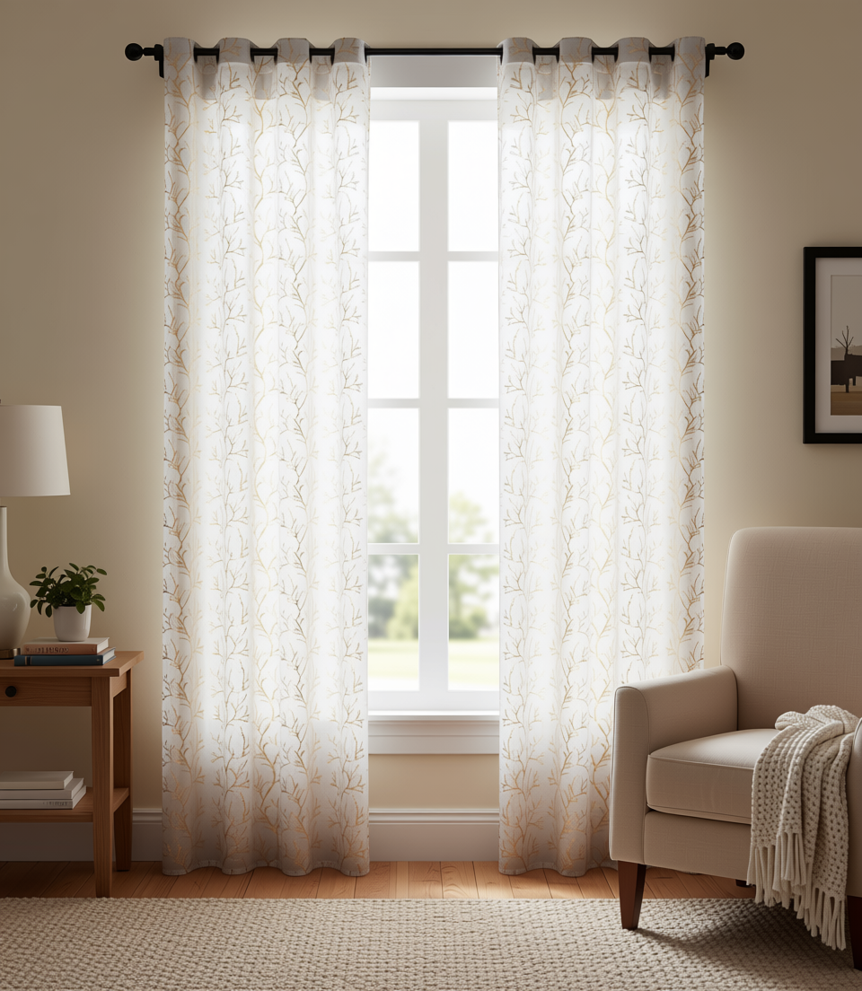 Ready Made curtain fabric supplier in China - Sheer Curtain Y001