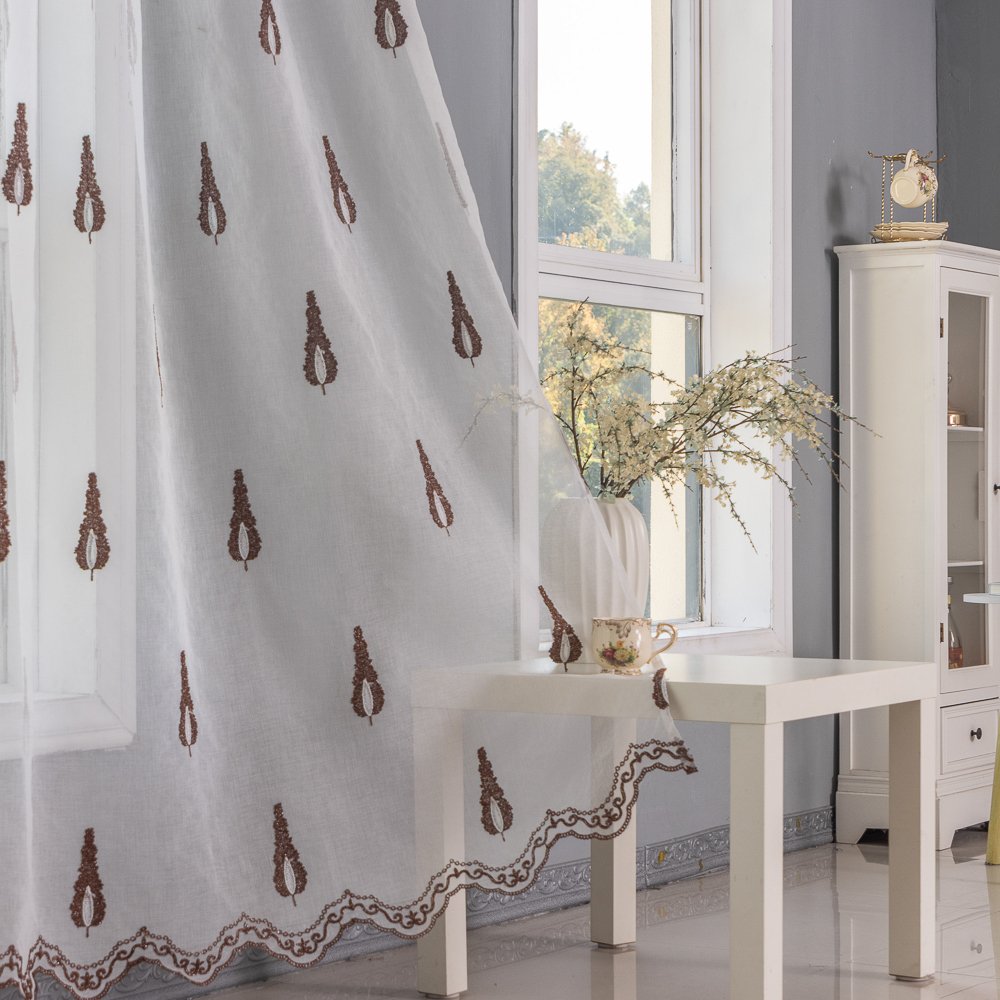Sheer Curtain Little Trees fabric texture view 2