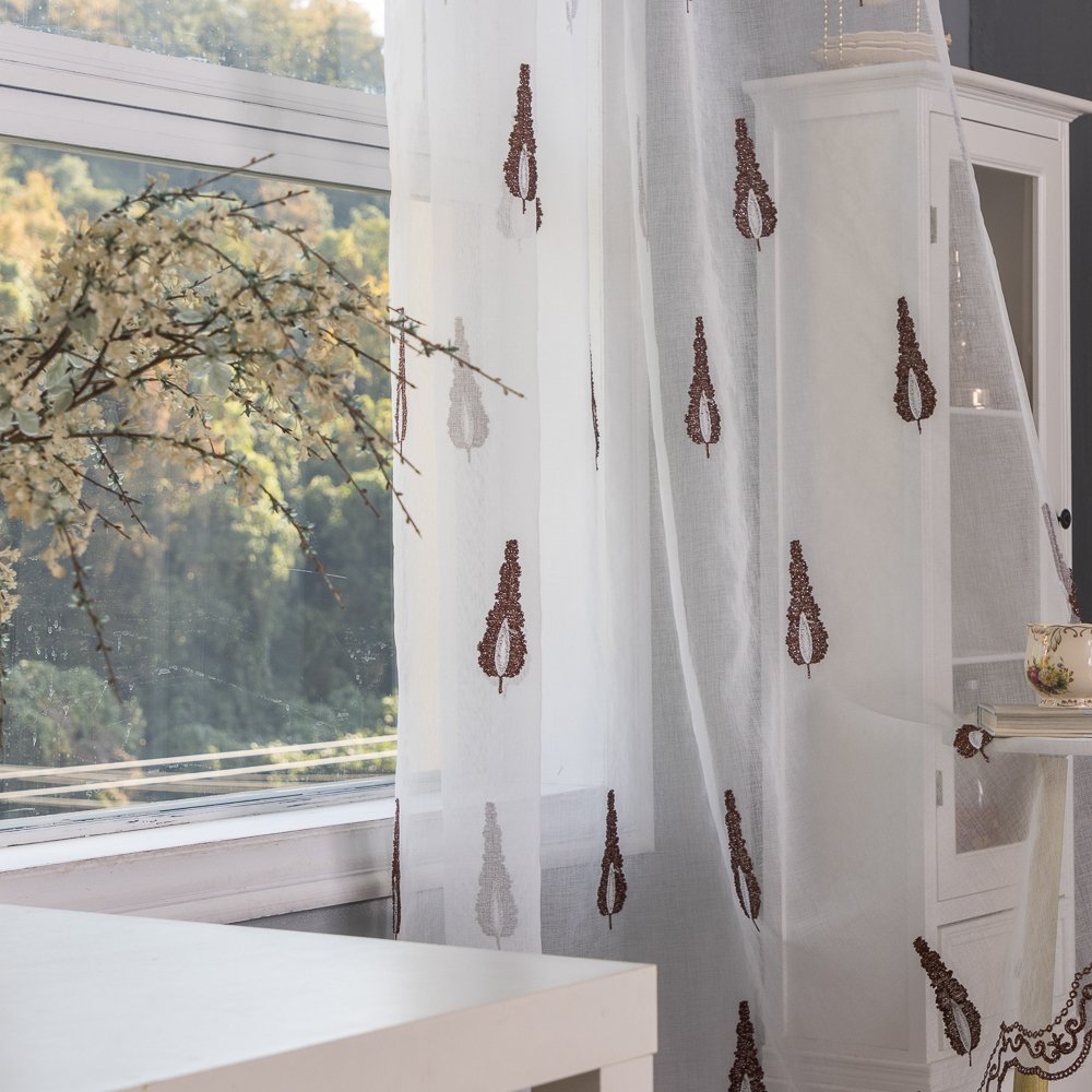 Sheer Curtain Little Trees fabric texture view 3