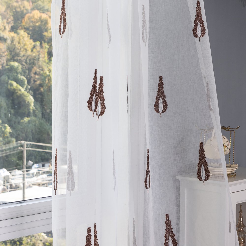 Sheer Curtain Little Trees fabric texture view 4