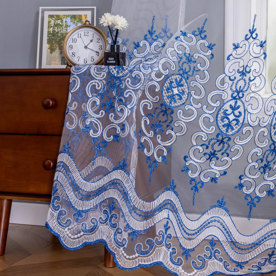Ready Made curtain fabric supplier in China - Sheer Curtain EMB001