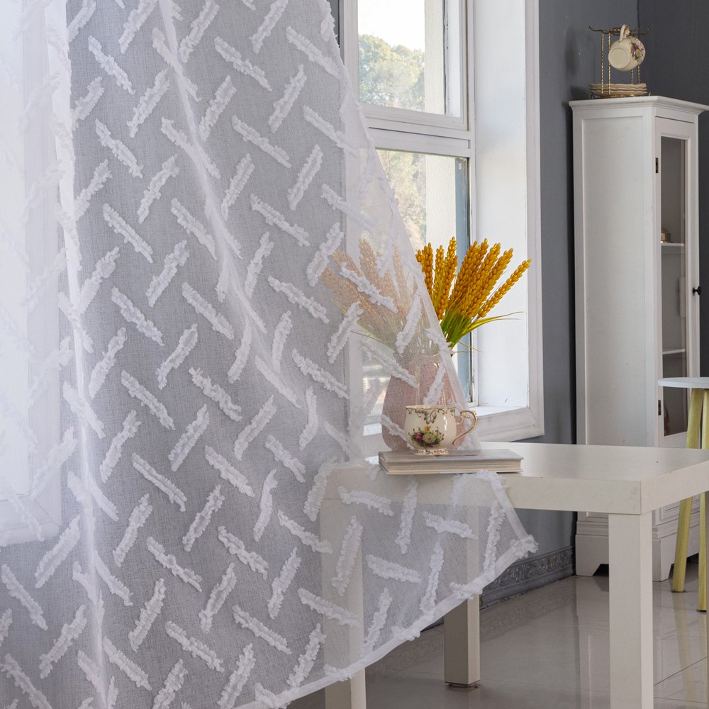 Sheer Curtain J001 fabric texture view 2