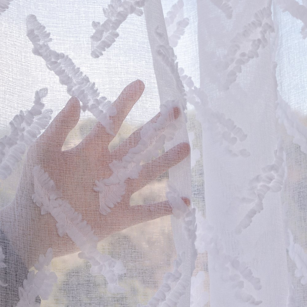 Sheer Curtain J001 fabric texture view 3