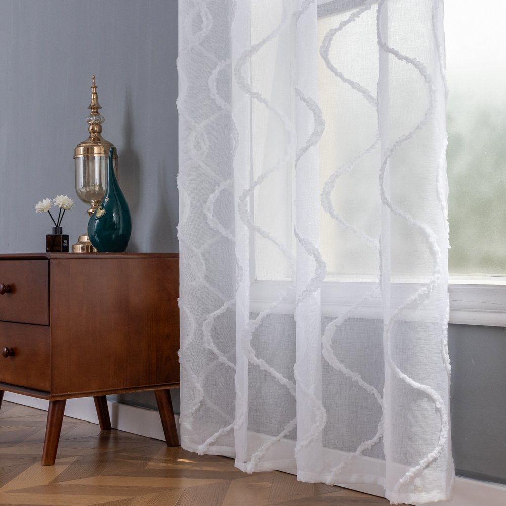 Sheer Curtain J002 fabric texture view 2