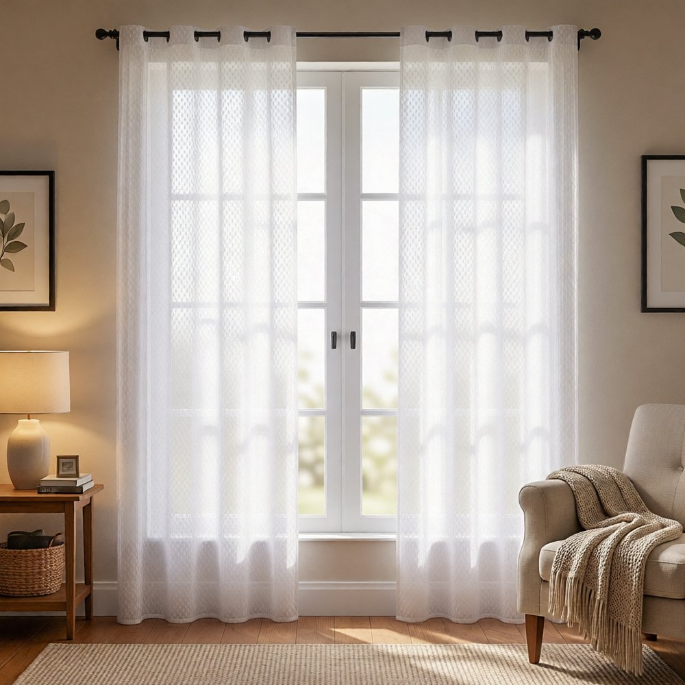 Ready Made curtain fabric supplier in China - Sheer Curtain J003