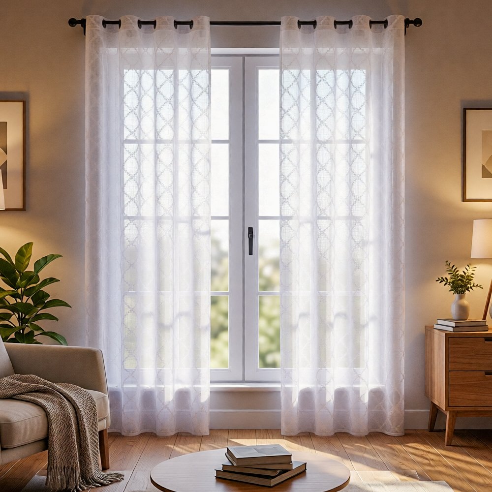 Ready Made curtain fabric supplier in China - Sheer Curtain J004